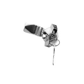 KEY-LOCKING SINGLE POINT QUARTER-TURN WITH WING HANDLE, CHROME