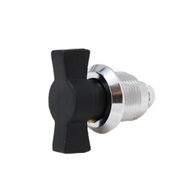 EXTERNAL STOP 18MM HOUSING w/ NON-LOCKING WING KNOB, CHROME HOUSING w/ BLACK KNOB