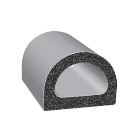 0.75" D-SHAPED SPONGE RUBBER w/ HIGH BOND TAPE